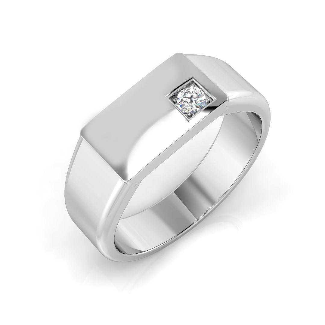Round Brilliant Cut Diamond Set Signet Ring by Harrogate Jewellers, beautifully crafted in platinum or white gold, perfect for Yorkshire bespoke jewellery lovers.