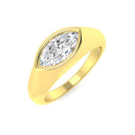 East West Set Marquise Cut Lab-Grown Diamond Ring in Yellow Gold from Harrogate Jewellers, ideal for bespoke engagement and wedding rings in Yorkshire.