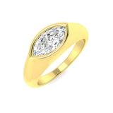East West Set Marquise Cut Lab-Grown Diamond Ring in Yellow Gold from Harrogate Jewellers, ideal for bespoke engagement and wedding rings in Yorkshire.