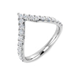Wishbone V-Shape Diamond Stacking Ring