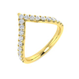 Wishbone V-Shape Diamond Stacking Ring