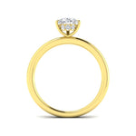 Harrogate Jewellers' Pear Cut Lab-Grown Solitaire Diamond with Under Halo 1.00ct, set in 18ct gold, against a white background