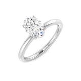 Harrogate Jewellers oval cut lab-grown solitaire diamond ring with under halo, 1.11ct, in platinum, showcasing Yorkshire bespoke jewellery craftsmanship.