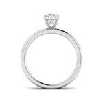 Harrogate Jewellers' Platinum Oval Cut Lab-Grown Solitaire Diamond Ring with Under Halo 1.11ct, featured against a white background, showcasing its modern romantic style for bespoke Yorkshire jewellery.