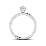 Harrogate Jewellers' Platinum Oval Cut Lab-Grown Solitaire Diamond Ring with Under Halo 1.11ct, featured against a white background, showcasing its modern romantic style for bespoke Yorkshire jewellery.