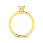 Elongated Cushion Cut Solitaire Lab-Grown 1.00ct Diamond Ring by Harrogate Jewellers, set in 9ct Yellow Gold with secret diamonds, bespoke jewellery in Harrogate, Yorkshire.