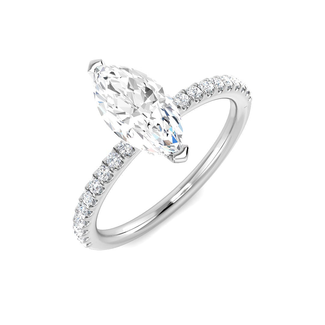 Platinum Marquise Lab-Grown Diamond Ring by Harrogate Jewellers, 1.00ct lab grown diamond, bespoke engagement ring, Yorkshire bespoke jewellery.