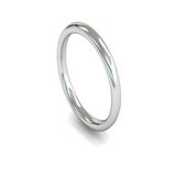 Harrogate Jewellers platinum wedding ring on a white background, featuring a slight court shape and polished finish. Ideal for bespoke Yorkshire bridal jewellery.