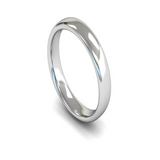 Ladies Platinum Slight Court Wedding Ring from Harrogate Jewellers, a plain band crafted for comfort and everyday wear, perfect for bespoke jewellery lovers in Yorkshire.