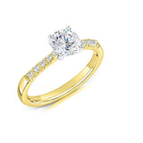 Tapered Claw Set Round Brilliant Cut Diamond Engagement Ring 1.00ct by Harrogate Jewellers, featuring lab grown diamonds perfect for Yorkshire bespoke jewellery lovers.