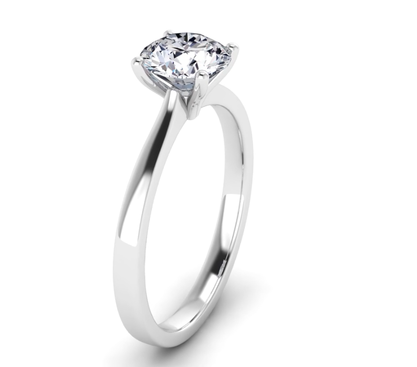 Harrogate Jewellers' BELLA Lab-Grown Classic Round Brilliant Cut Solitaire Ring in platinum, perfect for Yorkshire bespoke jewellery lovers seeking Earth Mined Diamond alternatives.