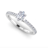 Harrogate Jewellers' Lab-Grown Classic Round Brilliant Cut Diamond Set Shoulders engagement ring, featuring an exquisite Earth Mined Diamond. Bespoke jewellery from Yorkshire.