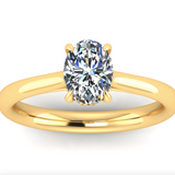 Harrogate Jewellers' EVERLY engagement ring with 1.00ct oval cut, lab-grown diamond in yellow gold setting on a white background.
