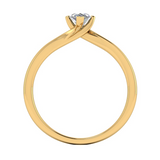 Harrogate Jewellers' TILLY lab-grown marquise cut solitaire diamond ring, 0.75ct, set in a twisted gold band. Perfect for engagement or bespoke jewellery in Yorkshire.