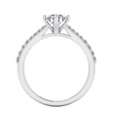 Harrogate Jewellers' MELODY engagement ring, 1.00ct round brilliant cut lab-grown diamond set in platinum, bespoke Yorkshire jewellery.