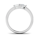 TOI ET MOI Pear and Emerald Cut Diamond Ring from Harrogate Jewellers, featuring lab-grown diamonds on a platinum band, ideal for weddings and engagements in Yorkshire