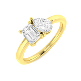 TOI ET MOI Pear and Emerald Cut Diamond Ring by Harrogate Jewellers, showcasing lab-grown and Earth Mined Diamonds, bespoke jewellery from Yorkshire, set in platinum.