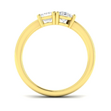 Toi Et Moi Pear and Emerald Cut Diamond Ring from Harrogate Jewellers, an elegant engagement ring with lab-grown diamonds, earth mined diamonds wedding ring in platinum.