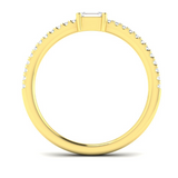 East West Set Emerald Cut Diamond Ring by Harrogate Jewellers. A platinum ring adorned with exquisite laboratory grown diamonds, perfect for a unique engagement or wedding, Yorkshire bespoke jewellery.