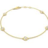 Lab Grown Diamond Rub-Over Set Bracelet in Gold by Harrogate Jewellers, featuring Earth Mined Diamonds and intricate design, ideal for bespoke jewellery enthusiasts in Yorkshire.