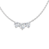 Three Stone Trilogy Diamond Necklace by Harrogate Jewellers, featuring 0.93ct lab-grown diamonds set in white gold on an 18-inch chain, ideal for bespoke engagement and wedding jewellery in Yorkshire.