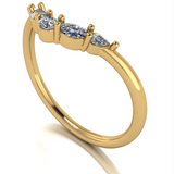 Harrogate Jewellers' Mixed Cut Shaped Diamond Band featuring pear, oval, and brilliant cut natural diamonds on a luxurious 18ct yellow gold band, ideal for weddings or anniversaries