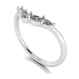Mixed Cut Shaped Diamond Band by Harrogate Jewellers, featuring a trio of distinct diamonds on a luxurious white gold band, ideal for bespoke Yorkshire wedding or engagement rings.