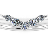 Harrogate Jewellers mixed cut shaped diamond band, featuring pear, oval, and brilliant cut natural diamonds, crafted in 18ct white gold. Bespoke jewellery from Yorkshire.