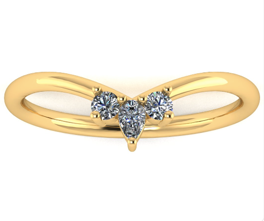 Curved Diamond Band with Pear and Round Brilliant Cut Diamonds by Harrogate Jewellers, an elegant wedding ring with earth mined diamonds set in white gold.