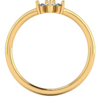 Harrogate Jewellers' Curved Diamond Band featuring Pear & Round Brilliant Cut Earth Mined Diamonds against white background, perfect for bespoke wedding or engagement rings in Yorkshire.