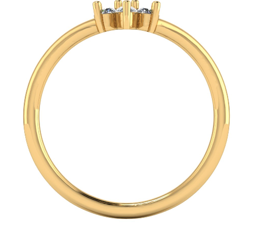 Harrogate Jewellers' Curved Diamond Band featuring Pear & Round Brilliant Cut Earth Mined Diamonds against white background, perfect for bespoke wedding or engagement rings in Yorkshire.