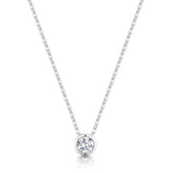Diamond Solitaire Pendant Rub-Over 0.50ct in White Gold from Harrogate Jewellers, perfect for bespoke jewellery and wedding rings in Yorkshire.