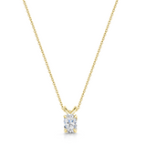 Oval Cut Diamond Solitaire Pendant in Yellow Gold by Harrogate Jewellers, a bespoke piece of jewellery, perfect for weddings or engagements in Yorkshire.