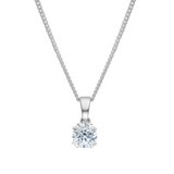 Classic Round Brilliant Cut 1.00ct Diamond Pendant in White Gold by Harrogate Jewellers, a bespoke jewellery piece perfect for engagement or wedding in Yorkshire.