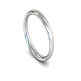 Harrogate Jewellers Ladies White Gold Traditional Court Wedding Ring Plain Band, perfectly polished and reflecting light, presented on a white background. Ideal for engagement or bespoke jewellery needs in Yorkshire.