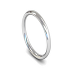 Harrogate Jewellers Ladies White Gold Traditional Court Wedding Ring Plain Band, perfect for bespoke Yorkshire weddings and engagements with its elegant, polished finish.