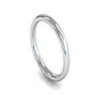 Harrogate Jewellers Ladies White Gold Slight Court Wedding Ring Plain Band, polished for a shiny finish, perfect for everyday wear and bespoke jewellery in Harrogate, Yorkshire.