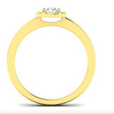 Harrogate Jewellers' Round Brilliant Cut Pear Shape Diamond Halo Engagement Ring, made from earth mined diamonds and set in platinum, bespoke jewellery from Yorkshire