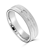 Palladium Gents Brushed Groove Wedding Ring
