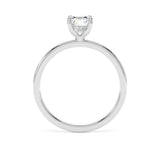Platinum 3.00ct Radiant Cut Lab-Grown Diamond Solitaire Under Halo Engagement Ring | E VS1