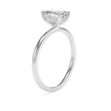 Platinum 3.00ct Radiant Cut Lab-Grown Diamond Solitaire Under Halo Engagement Ring | E VS1