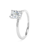 Platinum 3.00ct Radiant Cut Lab-Grown Diamond Solitaire Under Halo Engagement Ring | E VS1