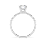 Lab-Grown Radiant Cut Diamond Engagement Ring Diamond Shoulders Hidden Halo | The Macie Ring