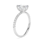 Lab-Grown Radiant Cut Diamond Engagement Ring Diamond Shoulders Hidden Halo | The Macie Ring