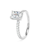 Lab-Grown Radiant Cut Diamond Engagement Ring Diamond Shoulders Hidden Halo | The Macie Ring