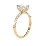 Lab-Grown Radiant Cut Diamond Engagement Ring Diamond Shoulders Hidden Halo | The Macie Ring