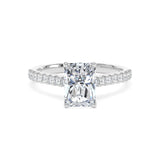 Lab-Grown Emerald Cut Diamond Engagement Ring | Diamond Set Shoulders | The Adele Ring