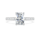 Lab-Grown Emerald Cut Diamond Engagement Ring | Diamond Set Shoulders | The Adele Ring
