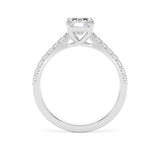 Lab-Grown Emerald Cut Diamond Engagement Ring | Diamond Set Shoulders | The Adele Ring