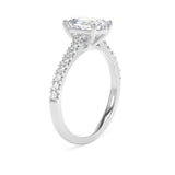 Lab-Grown Emerald Cut Diamond Engagement Ring | Diamond Set Shoulders | The Adele Ring